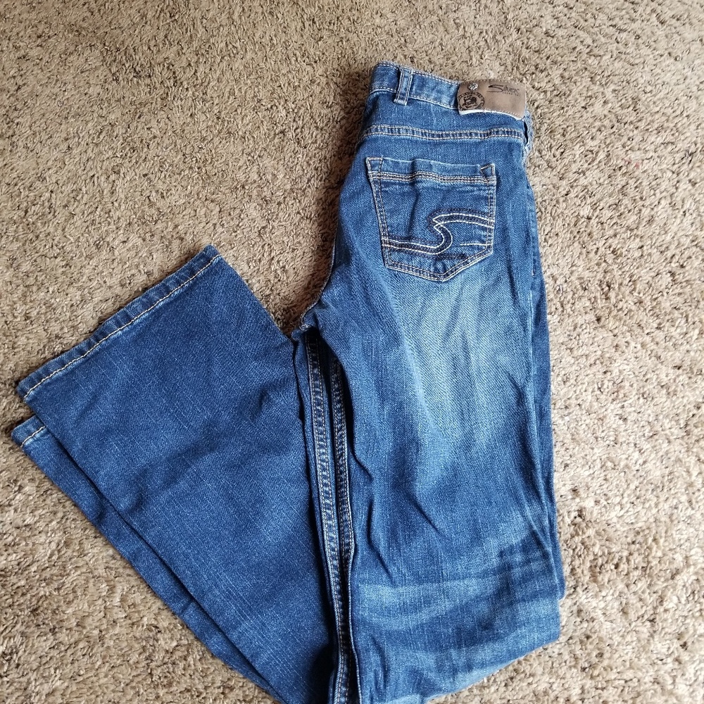 Girls zane silver jeans size 14 flare